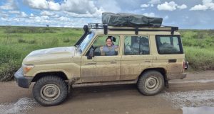 Toyota Land Cruiser with Rooftop Tent in Murchison Falls Uganda